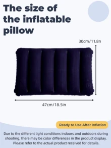 1pc Square Inflatable Travel Pillow - Neck Support For Car & Plane, Also Suitable As Lumbar Cushion, Ideal For Long Flights & Road Trips, Comfortable Aviation Accessory, Elegant Travel Gear, Durable Inflatable Material - Multicolor - View 19