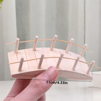 4-Inch Miniature Wooden Arch Bridge, Rustic Vintage Style Decor Landscape, Suitable For Fairy Garden, Dollhouse, Glass Containers And Bonsai