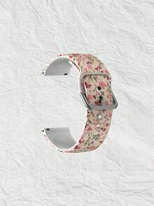 20/22mm 通用花卉图案智能手表表带，兼容三星、佳明、荣耀智能手表 - 硅胶表面花纹表带，适用于 GT2/GT3、Watch 3/Galaxy - 白色 - 查看 10