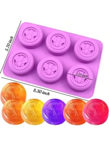 1-Piece 6-Cavity Honeycomb Bee Silicone Mold For Essential Oil Soap – With Heat-Resistant & Easy Release Properties, DIY Handmade Soap Making - Purple - View 12