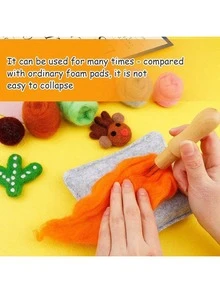 Needle Felting Pad Grey Sponge Needle Felting Mat With Felting Needle Tool With 3 Needles Accommodates Any Felting Project - Grey - View 7