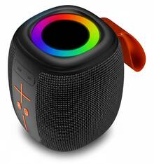 Bocina inalámbrica Nebro RGB Bluetooth 5.3 1200mAh cable carga incluido luz ambiental color sonido portátil compatible smartphones diseño moderno calidad audio resistente - Negro - Ver 4