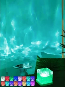 1PC LED Night Light Projector - USB Powered With Remote Control, Colorful Changing Light Show, Great For Bedroom Decoration, Party And Holiday Unique Gift Idea, Light Projector For Bedroom - Multicolor - View 7