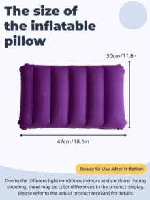 1pc Square Inflatable Travel Pillow - Neck Support For Car & Plane, Also Suitable As Lumbar Cushion, Ideal For Long Flights & Road Trips, Comfortable Aviation Accessory, Elegant Travel Gear, Durable Inflatable Material - Multicolor - View 16