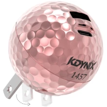 KDYNIX Charger Ball,20W Dual Port Creative Golf Ball Charger Block,GaN III Power Adapter Fast Wall Charger With UL Certified,Fast Charging For IPhone 16/15 Series, Galaxy,IPad,The Best Gift For Ballers. - 電鍍玫瑰金 - 查看 9
