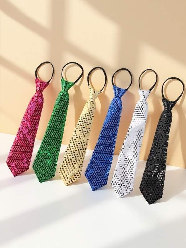 1pc Men's Tie, Solid Color Sequin Tie, Fashionable And Versatile, Suitable For Pairing With Uniform Shirts, Celebrations, Casual Ties, And Performance Wear