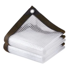 Tela transparente impermeable con anillo de refuerzo en múltiples tamaños, tela impermeable de PE, tela impermeable con rejilla/lona de PVC, utilizada para cubrir jardines al aire libre, tela transparente impermeable para terrazas, utilizada para cubrir plantas de dosel y camping