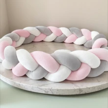 AIBOYING 1 Set 3-Ply Crib Bumper, Cradle Mattress, Bed Rail, Braided Soft Padded Bed Guardrail, Bed Safety Fence, Bedding Accessories - Multicolor - View 12