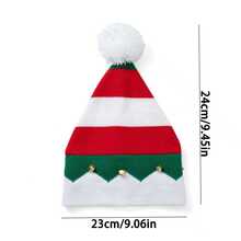 1/2 Winter Lady's Red Knitted Wool Santa Hat - 1 Piece, Adjustable Size. Suitable For Wearing In Winter To Keep Warm And Create A Christmas Atmosphere. For Christmas, A Christmas Gift, Christmas.