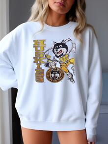 Vintage 00s Washington Huskies Sweatshirt Washington Huskies Sweatshirt Washington University Washington Huskies Football Sweater Hoodie Jacket Sweatshirt - trắng - Xem 2