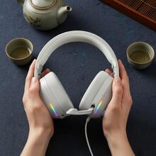 MZYJBL Foldable Over Ear Headphones B500 Wireless Gaming Headset Low Latency RGB Light Sports Earphones Built-In Mic For PC Phone - Xám - Xem 7