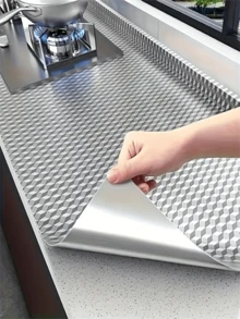 Easy-Clean Self-Adhesive Kitchen Wallpaper - Waterproof, Heat Resistant Aluminum Foil Contact Paper For Cabinets, Stoves & Countertops Wall Paper Wall Stickers Wall Decor Room Decor Bedroom Decor