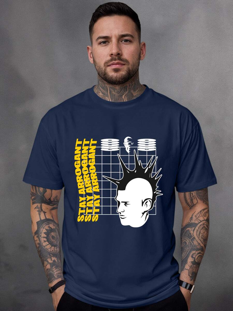 Men T-Shirts - 藏蓝色 - 查看 1