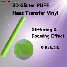 Pegatinas de vinilo con brillo 3D blanco CHEONET - Multicolor, adecuadas para camisetas DIY, bolsas, decoraciones navideñas, suministros para bodas DIY, vinilo de transferencia térmica para todas las máquinas de corte, fácil de cortar - Multicolor - Ver 16