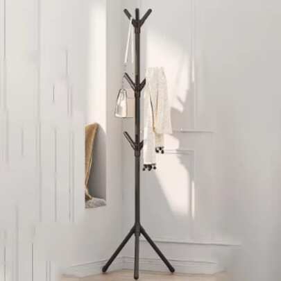 Cabideiro Montável De Chão 9 Ganchos Arara Organizador Para Roupas