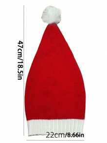 1/2 Winter Lady's Red Knitted Wool Santa Hat - 1 Piece, Adjustable Size. Suitable For Wearing In Winter To Keep Warm And Create A Christmas Atmosphere. For Christmas, A Christmas Gift, Christmas.