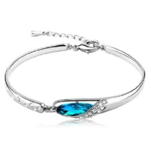 925 Silver Blue Zirconia Stone Bracelet, Suitable For Daily Wear - Blue - View 2