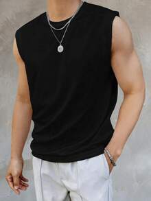MACHINE TANK TOP / BASIC TANK TOP / MEN'S TANK TOP - BLACK - View 1