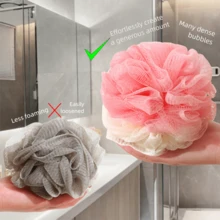 Bath Shower Loofah Sponge Bath Mesh Pouf Shower Ball Body Scrubber Exfoliating Bath Sponge For Women And Men (Large-45G) - 顏色隨機 - 查看 9