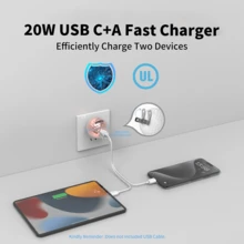 KDYNIX Charger Ball,20W Dual Port Creative Golf Ball Charger Block,GaN III Power Adapter Fast Wall Charger With UL Certified,Fast Charging For IPhone 16/15 Series, Galaxy,IPad,The Best Gift For Ballers. - 電鍍玫瑰金 - 查看 5