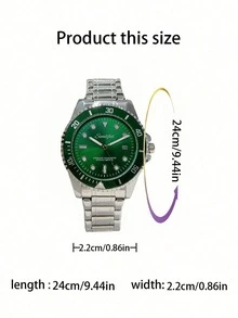 1入組時尚簡約風銀防水手錶,適用於日常穿著,節日和生日禮物 - 銀色 - 查看 3