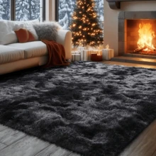 1pc Soft & Fluffy Luxury Long Pile Carpet - Plush, Non-Slip, Machine Washable, Non-Fading, Soft Touch, Suitable For Living Room, Bedroom, Home Decor, Room Decor, Decorative Rug, Floor Covering! - Dark Grey - View 26