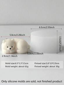 1 pieza Molde de vela de oso polar navideño, resistente al calor, flexible y fácil de limpiar, adecuado para velas aromáticas DIY, piedras de fragancia de yeso, colada de resina y talla grande, multiusos, adecuado para decoración navideña, meditación y decoración del hogar, artesanía de vela festiva navideña para decoración navideña, obra de arte de yeso aromático y cemento, idea de regalo perfecta, decoración navideña para el hogar, decoraciones navideñas, decoración de habitación