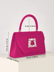 REMANLAND 1 Elegante y de moda bolso de noche de pana, bolso de fiesta de lujo con brillantes rhinestones, bolso de noche para mujer, bolso de cadena exquisito, adecuado para fiestas, bodas, cenas y banquetes de mujeres, muy apropiado para fiestas, bodas, bailes, cenas y banquetes, mejor regalo para mujeres - Rosa Fucsia - Ver 4