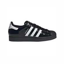 Adidas Originals Superstar II Patent Men's Shoes - High-Shine Leather Classic Shell Toe Sneakers For Streetwear - Black/White - 查看 1