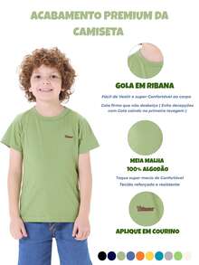 Kit 4 Children's T-Shirts For Boys Summer Sizes 2 To 16 - 4 Pieces - Multicolor - View 2