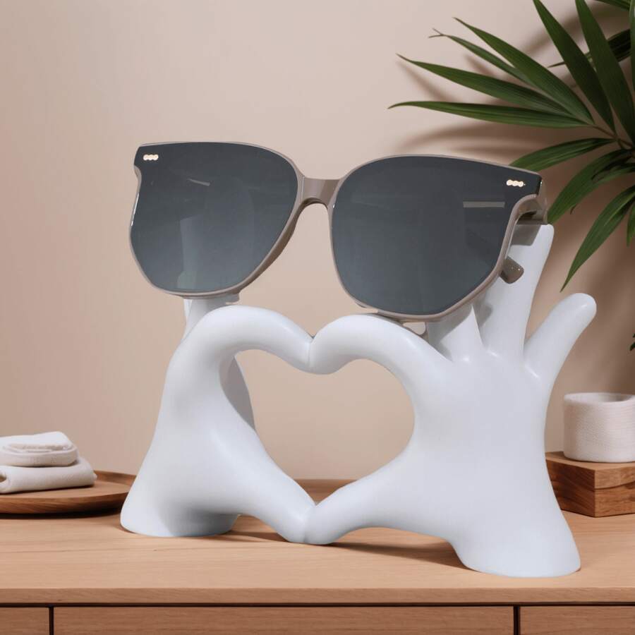 1件心形手势雕像摆件，欧式珠宝项链展示架，节日装饰，适用于家居入口、办公室、卧室