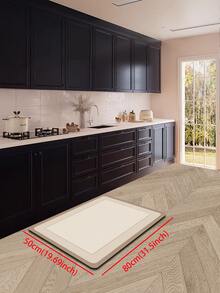 [HOT!!!] 1pc Soft Rubber Kitchen Mat, 3.5mm Thick Kitchen Rug, Beige Minimalist Style Absorbent Kitchen Mat Carpet, Can Be Self-Cut To Fit Kitchen Size, Surface Fabric Material, Middle Sponge Layer, Bottom Rubber Layer, Suitable For Kitchen Rugs, Kitchen Decor, Wedding Decor, Home Decor, Bathroom Mat, Entryway Mat, Laundry Room Mat, Hallway Carpet, Living Room Mat, Etc. - Multicolor - View 18