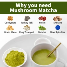 RYZE Mushroom Matcha, USDA Organic With 6 Adaptogenic Mushrooms And Ceremonial-Grade Japanese Matcha , Energy, Focus, Digestion, Immunity With Cordyceps, Lion's Mane, Reishi, Turkey Tail, 30 Servings - MIRYALYAD-1TÚI - Xem 2