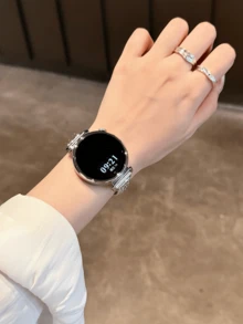 18毫米、20毫米、22毫米钻石表带，长度可调节，兼容三星Galaxy、Garmin、Amazfit手表 - 耐用、柔软、透气 - 銀色 - 查看 4