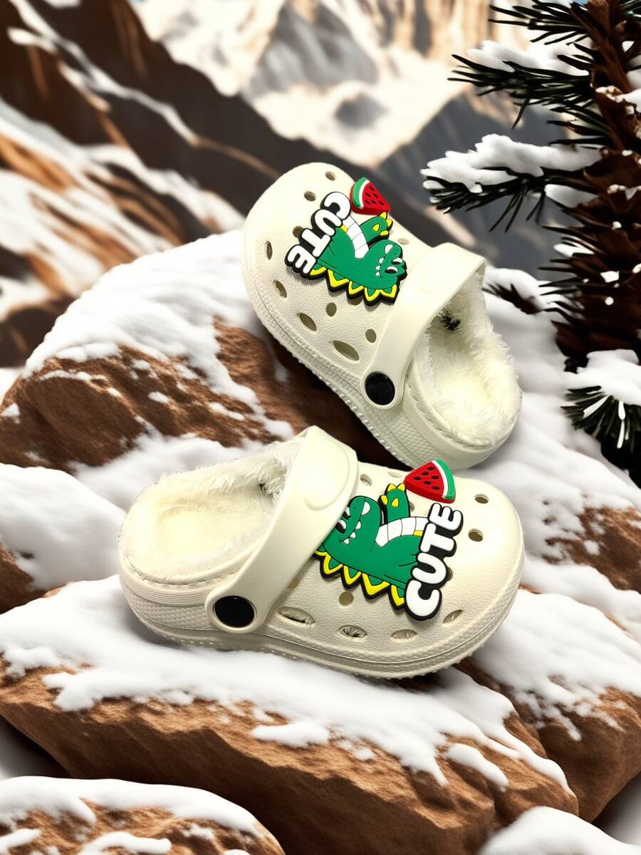 新款冬季儿童可爱恐龙潮流休闲家居室内外可穿拖鞋