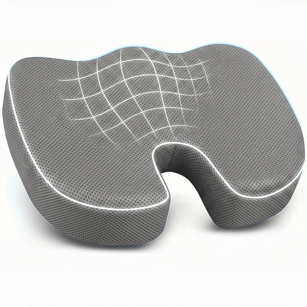 1pc Extra Large Thick Black Breathable Mesh Fabric Memory Foam Slow Rebound Cushion - 45*35*7cm - Memory Foam Seat Cushion, Suitable For Home, Office, Long Sitting, Alleviates Sitting Pain From Sciatica, Hip & Tailbone, For Office Workers, Drivers Chair Office Chair Chair Cushion Chair Pillow Cushions Gaming Chair - Black - View 9