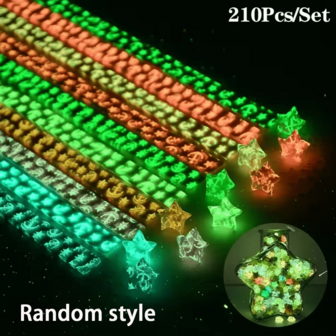 210 件/套夜光星星折纸，款式随机，夜光星星纸条，祝福，手工礼物，纸艺装饰