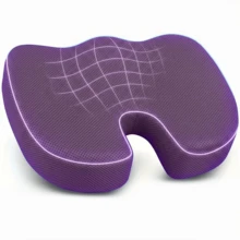 1 件超大加厚黑色透气网布记忆海绵慢回弹坐垫 - 45*35*7cm - 记忆海绵座垫，适合居家、办公室、长时间坐着，缓解坐姿疼痛，缓解坐骨神经痛、臀部和尾骨疼痛，适用于办公室工作人员、司机椅、办公椅、椅垫、椅枕、坐垫、游戏椅