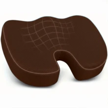 1 件超大加厚黑色透气网布记忆海绵慢回弹坐垫 - 45*35*7cm - 记忆海绵座垫，适合居家、办公室、长时间坐着，缓解坐姿疼痛，缓解坐骨神经痛、臀部和尾骨疼痛，适用于办公室工作人员、司机椅、办公椅、椅垫、椅枕、坐垫、游戏椅