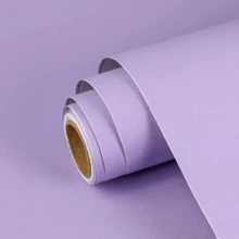 1 Roll, Solid Purple Wallpaper, Self-Adhesive And Removable Vinyl Wallpaper, Suitable For Home And Dorm Wall Renovations, Wardrobe, Cabinet, And Tabletop Decoration Wall Paper Wall Stickers Wall Decor Room Decor Bedroom Decor - Multicolor - View 2