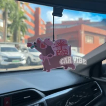 Kawaii'wiener Dog,Dachshund &STRAWBERRY&CHERRY' Y2K Patterns Design , Car Air Freshener Pendant - Cartoon Anime Style For Rearview Mirror, Vent Clip, Home & Office Decor, Creative & Fun Design, Idea Gifts For Friend