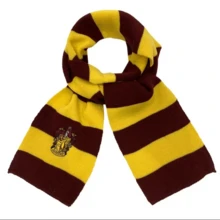 Harry Potter 1条/3条装带徽章围巾，电影同款，角色扮演服装配饰，家居围巾，动漫周边，柔软保暖面料，抗起球透气，适合粉丝、男女老少冬季日常佩戴，礼物收藏品 - 彩色 - 查看 7