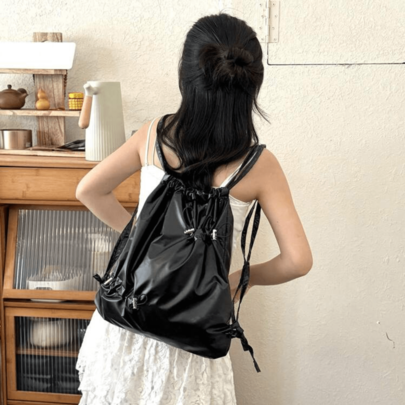 Fashionable Solid Color PU Casual Bag, Suitable For Vacation, Travel, School. For College Students And Teenagers