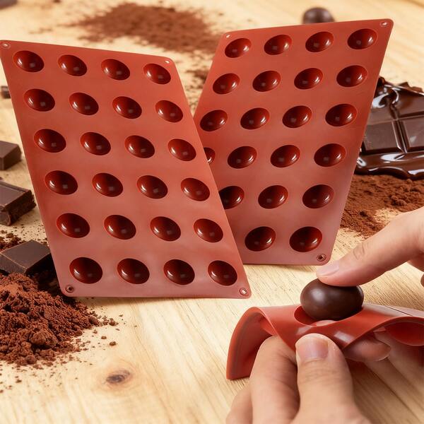 Mini 24-Cavity Semi Sphere Silicone Molds Non-Stick, Half Sphere Silicone Baking Molds For Making Jelly, Chocolates And Cake