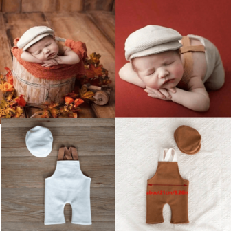 Newborn Photography Outfits - Baby Clothes, Hats, Suspender Pants, Pants, Baby Clothing, Baby Household Decorations Gifts