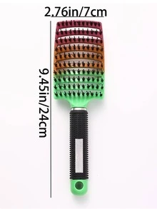 Cepillo de pelo de cerdas de jabalí con arco grande hueco, adecuado para hombres y mujeres, con función de masaje del cuero cabelludo, se puede usar para cabello seco y húmedo, fácil de transportar. Es un regalo ideal para el Día de San Valentín y el Día de la Madre. - Multicolor - Ver 22