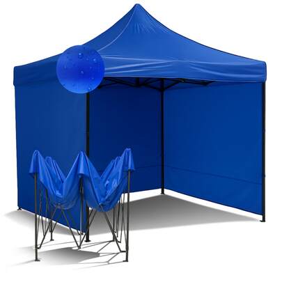 Carpa Plegable 3x3 Azul con Paredes Reforzadas Impermeables – Toldo Tipo Gazebo Resistente al Viento y la Lluvia, Ideal para Eventos, Ferias, Jardín o Camping