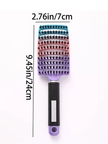 Cepillo de pelo de cerdas de jabalí con arco grande hueco, adecuado para hombres y mujeres, con función de masaje del cuero cabelludo, se puede usar para cabello seco y húmedo, fácil de transportar. Es un regalo ideal para el Día de San Valentín y el Día de la Madre. - Multicolor - Ver 28