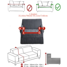 1 Vỏ bọc ghế sofa trang trí bằng vải nhung chống trượt, co giãn, vải Jacquard họa tiết lá màu xám nổi cho mùa thu/đông, phù hợp cho ghế sofa 1/2/3/4 chỗ ngồi, dùng cho mọi mùa - Màu xám đen - Xem 16