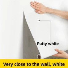 1 Roll Of Self-Adhesive Wallpaper, 3D Thickened Ceiling Wallpaper, Peel And Paste, Waterproof Movable Living Room, Kitchen, Bedroom, Dormitory Wallpaper, Furniture Renovation Wallpaper, Aesthetic Wallpaper Wall Art Vinyl Wrap Wall Decoration Wall Paper Wall Stickers Room Decor Bedroom Decor - White - View 2